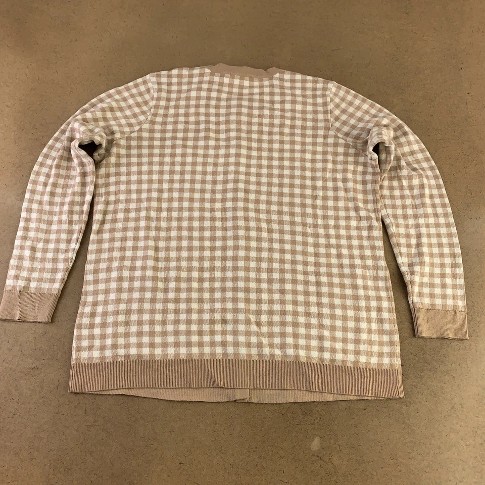 Cárdigan Isaac Mizrahi Live Para Mujer Grande Tostado Guinga Jacquard Botón Delantero Nuevo Con Etiquetas Foto 3 de 4