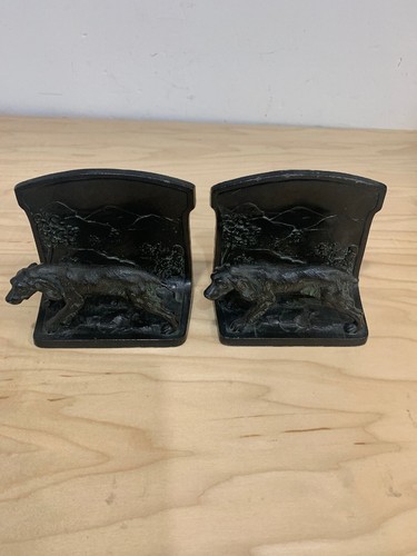 Vintage L.V.Aronson 1923 Cast Metal Pointer Setter hunting Dog Book Ends - Bild 1 von 12