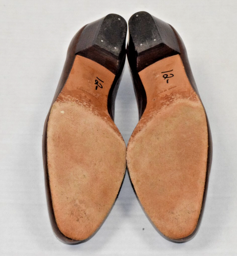 Vintage Leather Loafers Salvatore Ferragamo Size 6.5 60s 2 Tone Brown Made Italy - Picture 6 of 8