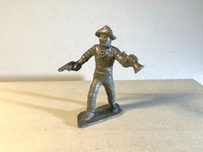 Marx 45mm Fort Apache/Dearborn silver defender with bugle and pistol.