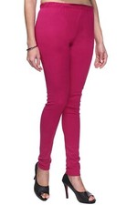 Mujeres Algodón Lycra Leggings Sólidos Regulares y Plus para Mujer Yoga Pintura Magenta