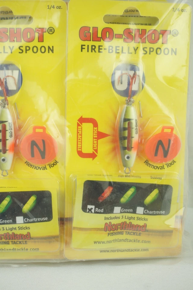 Ложка для живота Northland Fishing Glo Shot Fire 1/4 унции УФ золотой окунь (лот из 6) - Изображение 2 из 4