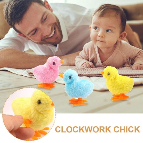 Novelty Jumping Chicken Easter Wind Up Chick Toys Gag Plush Baby Chicks