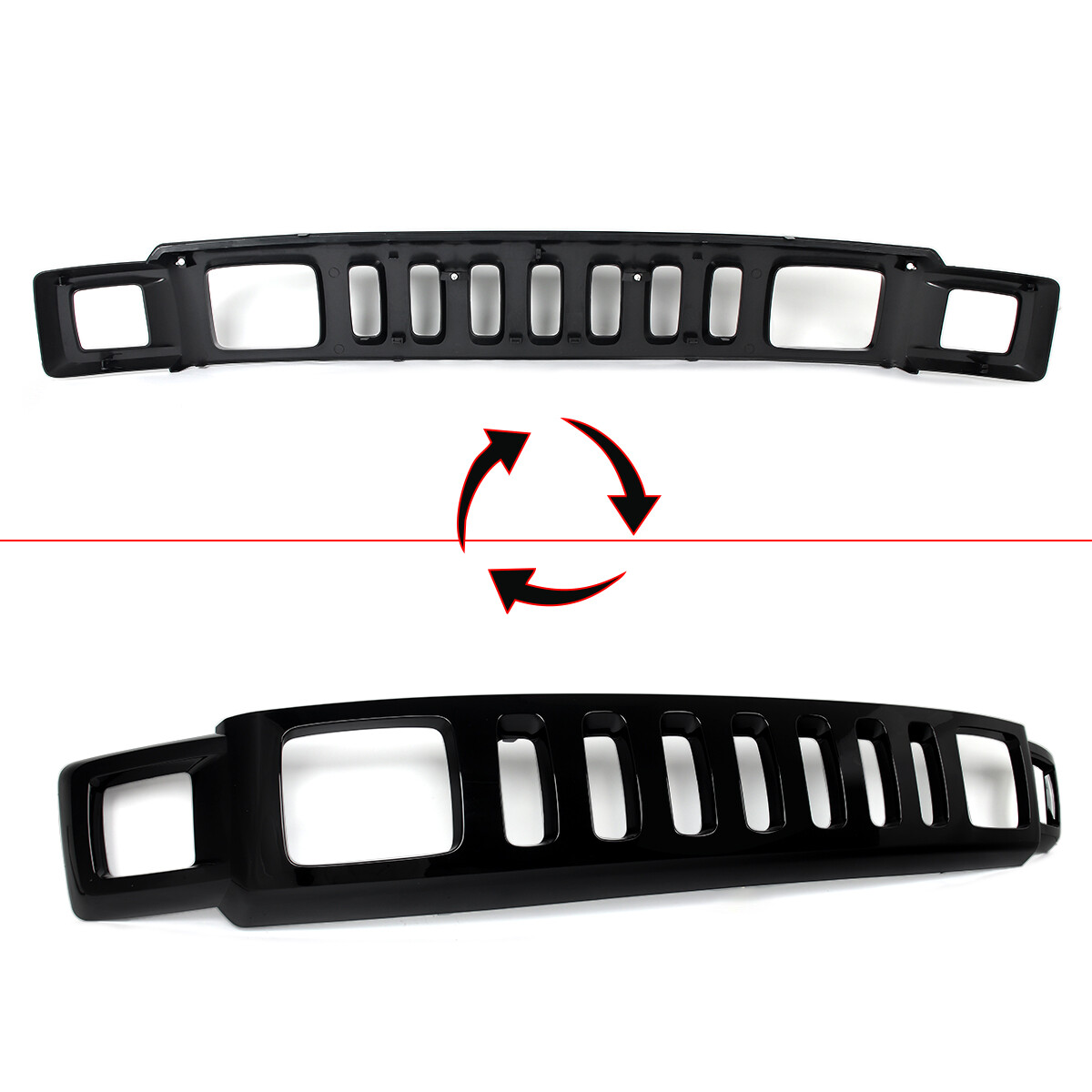 Gloss Black Front Upper Grille Assembly For Hummer H3 H3T 2006-2010 – Auto-Assembly