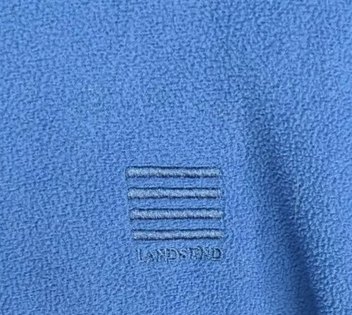 2 Land's End Men's Fleece Pull over 1/4 Zip Blue &Brown Size Xl - Picture 4 of 13