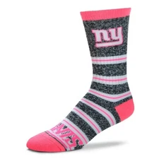 New York Giants NFL Women's Pink Striped Crew Cut Socks Medium (6-11) - NWT