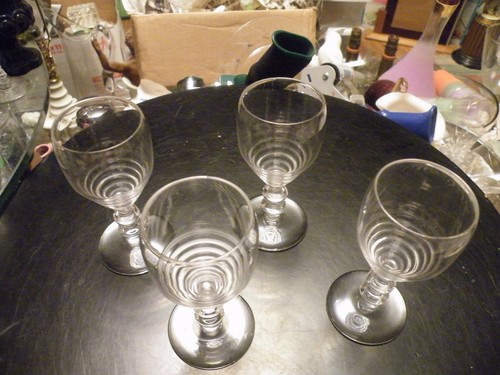 Set 4 + 1 Art Deco Paden City PENNY Line Cordial Stems Stem 991 MINT Very Rare - Picture 2 of 5