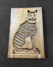 La Mirada Cat Plaque Wall Hanging 1930's Artsy California Pottery. 11" x 8"