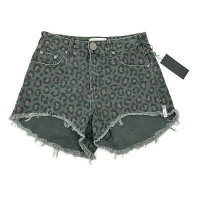 OneTeaspoon Leopard Denim Trucker Shorts Womens 27 Cut Offs NWT | eBay