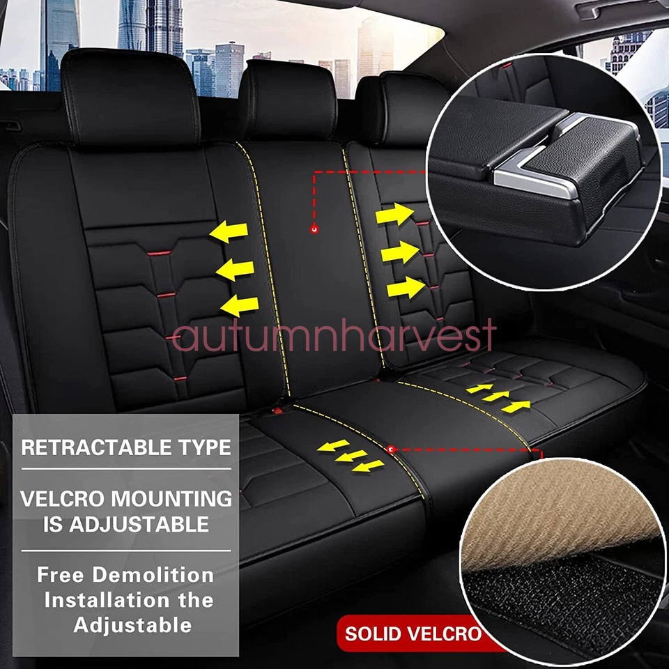 Juego de 5 fundas acolchadas impermeables de cuero PU y funda completa para coche Honda Foto 4 de 4