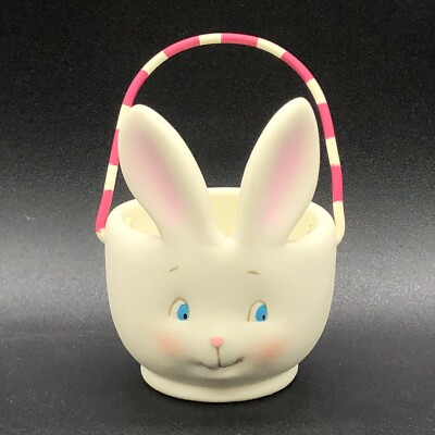 Dept. 56 Mini Easter Bunny DOTTIE Egg Candy Basket With Handle Porcelain 2011