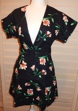Moon River Anthropologie sleeve Button down short Floral Dress, Small