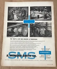 S. Morgan Smith Co. print ad 1955 vintage 1950s art hydrodynamics industry SMS