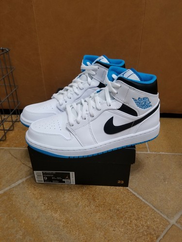 Nike Air Jordan 1 Mid Laser Blue 554724-141 White/Laser Blue Men Size 9 |  eBay