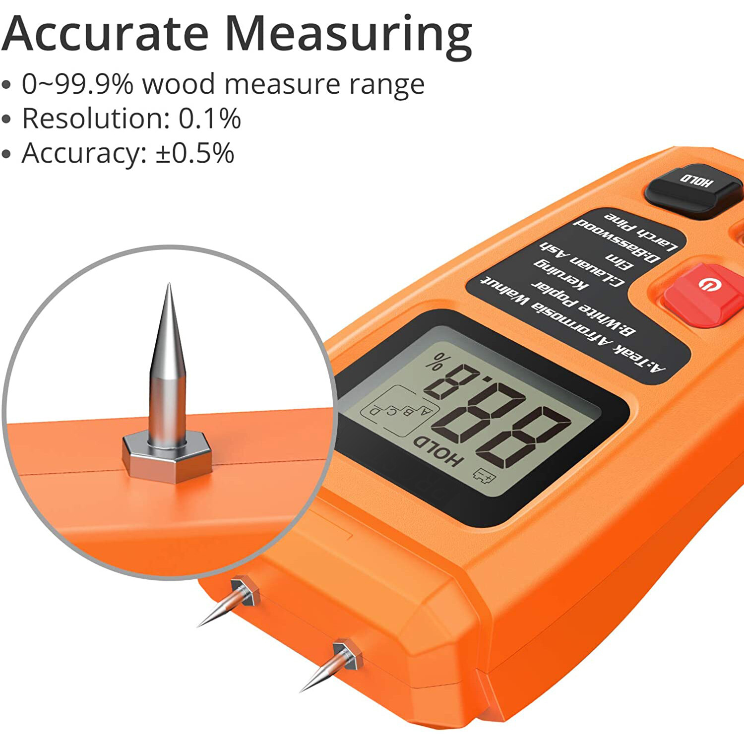 Wood Moisture Meter for Logs Firewood Digital Humidity Detector Tester