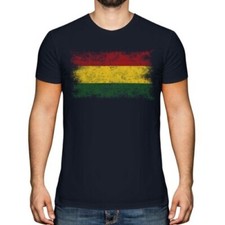 BOLIVIA DISTRESSED FLAG MENS T-SHIRT TOP BULIWYA VOLÍVIA WULIWYA BOLIVIAN