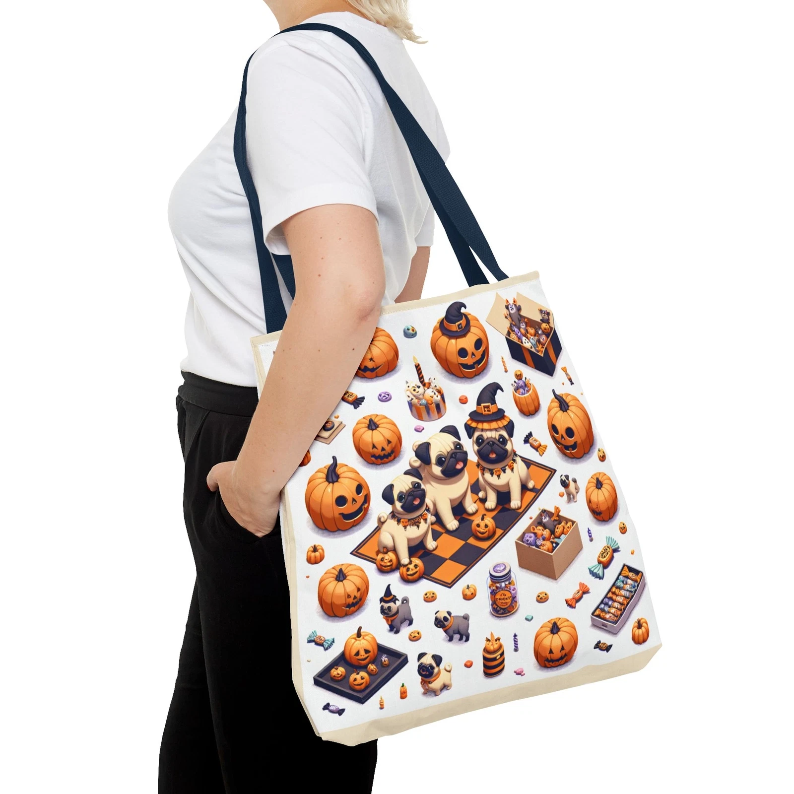 Halloween and Pugs Tote Bag
