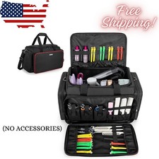 Large Capacity Hairdresser Bag with Adjustable Dividers, Travel Barber Case