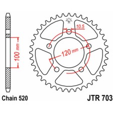 Standard Stahlritzel hinten 703 - 520 JT SPROCKETS JTR703.44 RSV RS PEGASO GP CO