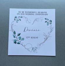 Personalised Wedding Anniversary Card Husband Wife Happy Anniversary 1st 2nd 3rd