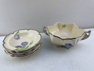 Vintage Original KONNY KRAFT `PARADISE` 7-teiliges Servierschalen-Set handbemalt sehr guter Zustand
