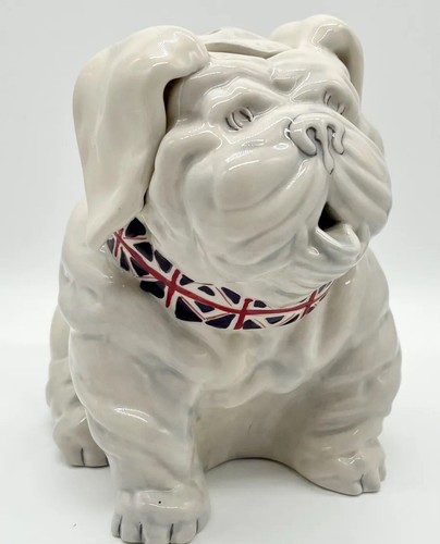 Blue Sky Clayworks English Bulldog Teapot Union Jack Collar NIB Auth Retailer - Picture 3 of 10