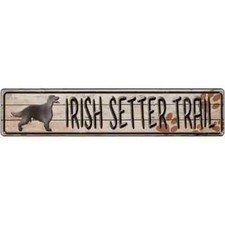 Irish Setter Trail Novelty 3"x12" metal street sign plaque Home Door Garage