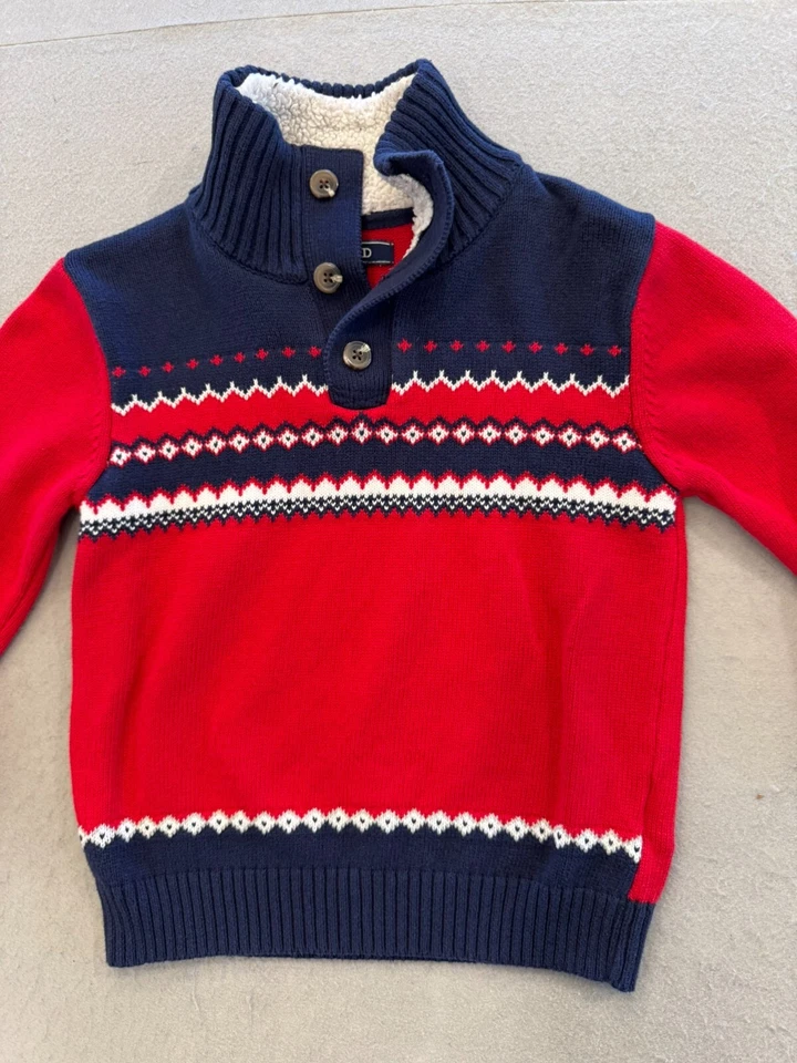 Suéter IZOD Niños Jóvenes Niños Pequeño Festivo Fair Isle Cuello Pullover Foto 3 de 4