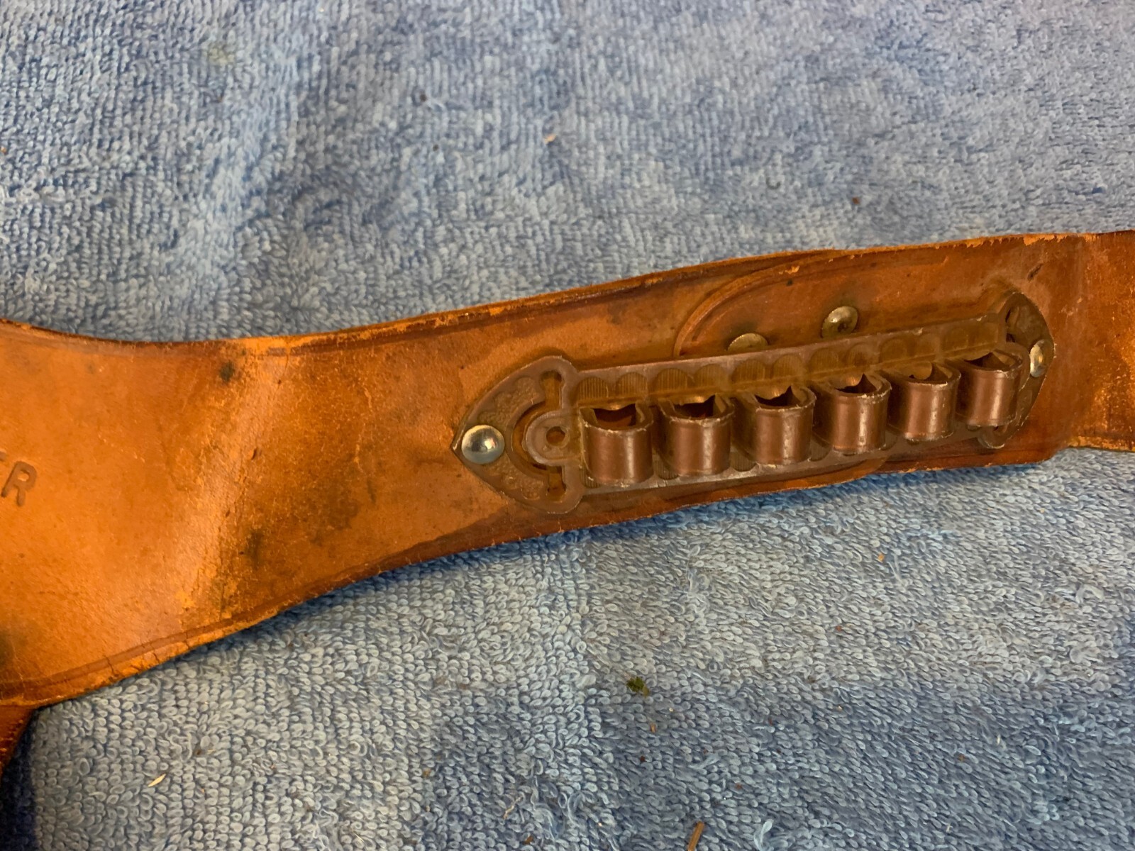 Texas Rangers Toy Leather Belt Twin Gun Holsters SOME MINOR DAMAGE ...