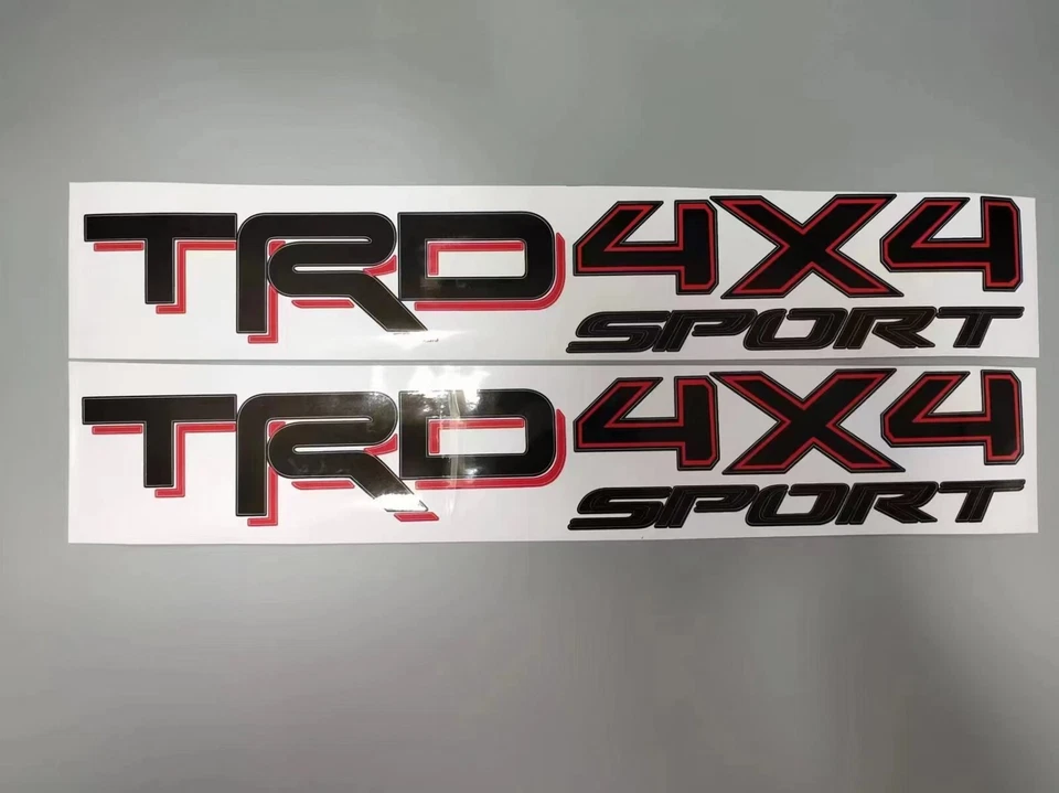 2PCs TRD 4x4 Sport Decal Set 2016 - 2020 Tacoma Tundra Truck Sticker Red Black - Image 4 of 4