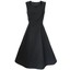 Women's 1950s Style Rockabilly Swing Dress - Black Midi, 3/4 Sleeve, Sizes 6-20