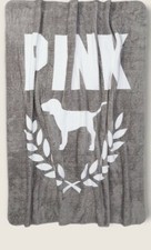 Victoria's Secret Pink Sherpa Blanket new grey logo