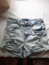Aeropostale H.rise Distressed Denim Shorts Juniors Size 6 Light Wash Distressed