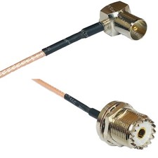 RG316 DVB Pal Male Angle to UHF Female BULKHEAD RF Cable Rapid-SHIP LOT