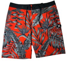 Men's Hurley Phantom Floral Hawaiian Board Shorts Boardshorts Size 30 Red