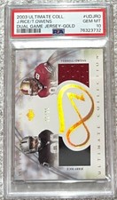2003 UD ULT. COLL J. RICE/ T. OWENS~UDJRO~/25 DUAL GAME JERSEY-GOLD~GEM 10~POP 1