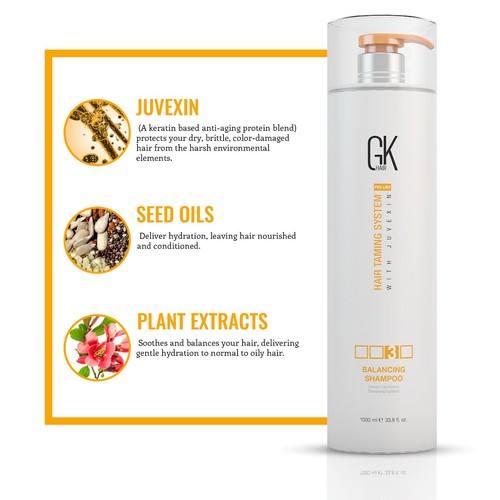 GK HAIR Balancing Shampoo Deep Cleaning Dry Care Styling Oil Greasy 300ml 1000ml - Picture 9 of 12