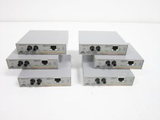 6 x ALLIED TELESYN FS201 FAST ETHERNET SWITCH MEDIA CONVERTER WITH POWER SUPPLY