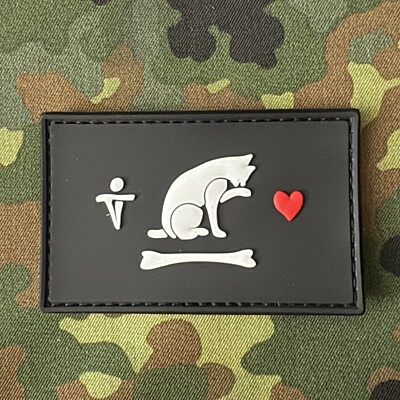 OUR FLAG MEANS DEATH CAT OFMD V2 WHITE LUMINOUS PVC Morale Patch Hook Back PDW