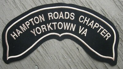 HAMPTON ROADS CHAPTER OF YORKTOWN, VIRGINIA, HARLEY DAVIDSON HOG 12'' X 4'' PATCH