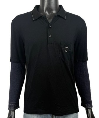 Roberto Cavalli Class Herren Poloshirt Größe L Schwarz Layered Luxury Original