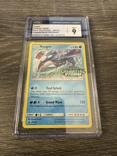 2018 POKEMON SM BLACK STAR PROMO #SM129 KYOGRE-HOLO PSA 9