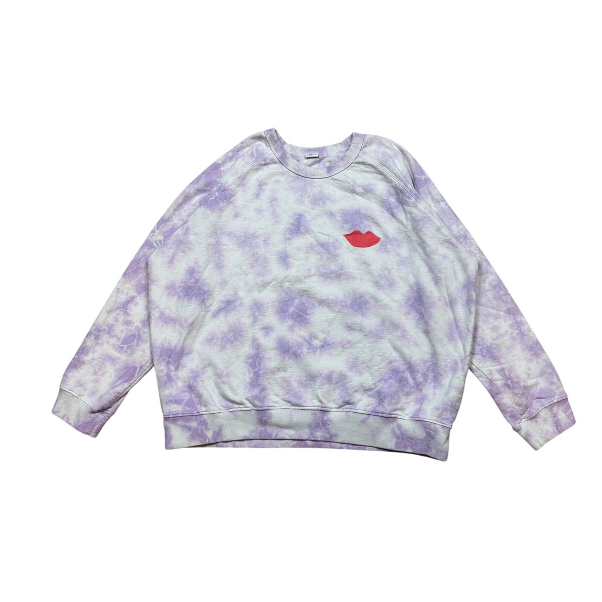 Clare Lips Tie Dye Pullover Sweatshirt Women's XL Loungewear