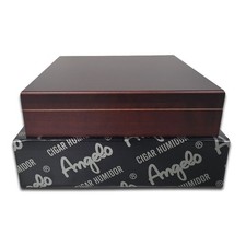 Humidor Set für 15 Zigarren | Kirschholz Dekor | Rosewood Finish