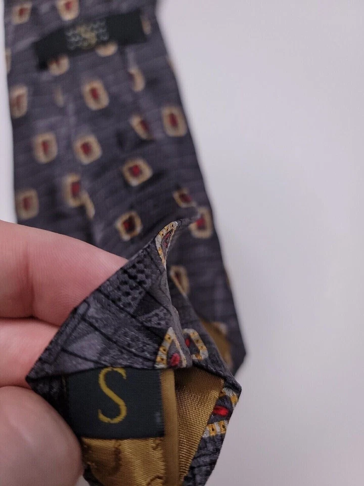 Corbata formal Robert Talbott Studio para hombre 57"Lx3,75"W gris cuello corbata  Foto 4 de 4