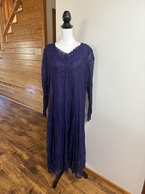 Vintage 90s Apparel World Lace Dress Whimsy Goth Witchy Boho SZ L