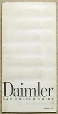 DAIMLER Car Colour Leather Trim Guide Chart Aug 1975 Ref 875/25M