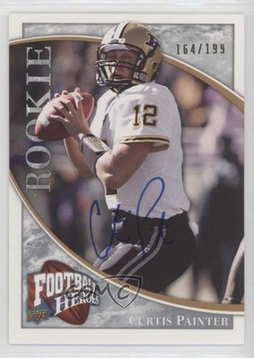 2009 Upper Deck Football Heroes Silver 164/199 Curtis Painter Rookie Auto RC 0k0