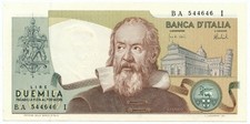 2000 LIRE BANCA D ITALIA GALILEO GALILEI 08/10/1973 FDS-/FDS