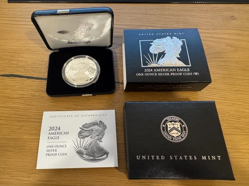 2024-W American Silver Eagle Proof – 1 oz .999 Fine Silver – OGP w/ Box & COA –